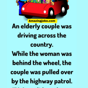 A elderly couple was driving