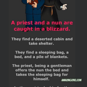 A priest and a nun are caught in a blizzard