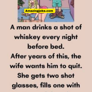 A man drinks a shot of whiskey every night before bed