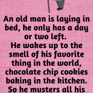 An old man is laying in..