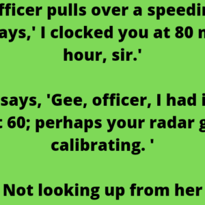 A police officer pulls over a speeding car