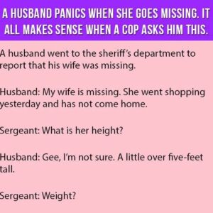 A HUSBAND GIVES DETAILS ABOUT HIS MISSING WIFE TO COP