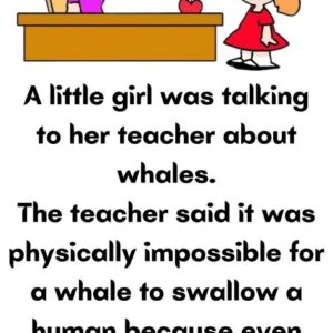 A little girl was talking to her teacher