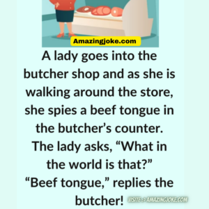 A Lady Goes Into The Butcher Shop