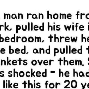 A Man ran home form work….