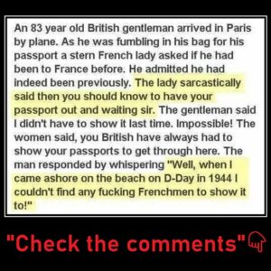 An 83 year old british gentleman arrived in Paris by plane. As he was fumbling in his….