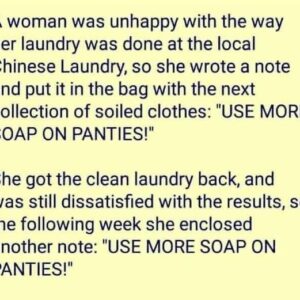 A Woman was unhappy with the way her laundry was done at the local…