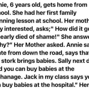 Annie, 6 years old gets home from school…