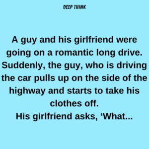 A guy and his girlfriend on romantic long drive