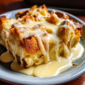 Grandmother’s Traditional Bread Pudding with Vanilla Sauce